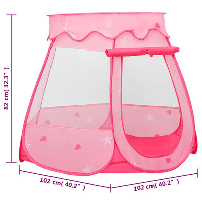 vidaXL Tenda da Gioco per Bambini Rosa con 250 Palline 102x102x82 cm
