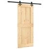 vidaXL Porta scorrevole Naturale e Nero 85 x 210 cm