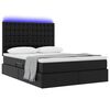 vidaXL Letto con contenitore e LED Nero 140 x 200 cm Pelle Sintetica