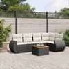 vidaXL Set Divano da Giardino 6 pz con Cuscini Nero in Polyrattan