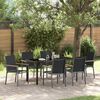 vidaXL Set da Pranzo per Giardino 7 pcs Nero