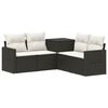 vidaXL Set di divani 5 pz Nero e Bianco Crema