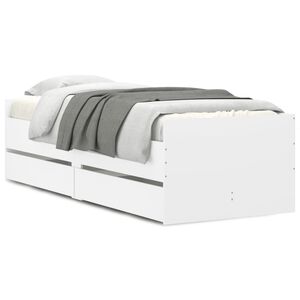 vidaXL Giroletto con Cassetti Bianco 100x200 cm