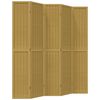 vidaXL Divisorio Ambienti 5 Pannelli Marrone Legno Massello Paulownia