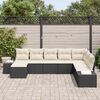 vidaXL Set Divano da Giardino 8 pcs Nero e Crema polyrattan