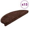 vidaXL Tappetini per scale 15 pz 65x21x4 cm Marrone Semicircolari Grandi