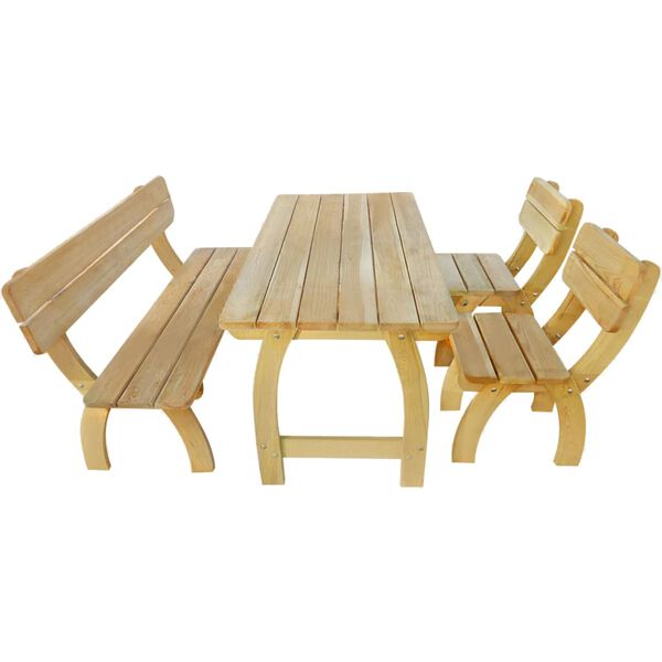 vidaXL Set da Pranzo per Esterni 4 pz in Legno di Pino Impregnato