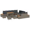 vidaXL Set Divano da Giardino 14 pz 13-Numero di posti Grigio