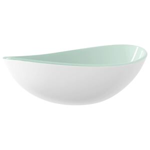 vidaXL Lavandino in Vetro Temperato 54,5x35x15,5 cm Bianco