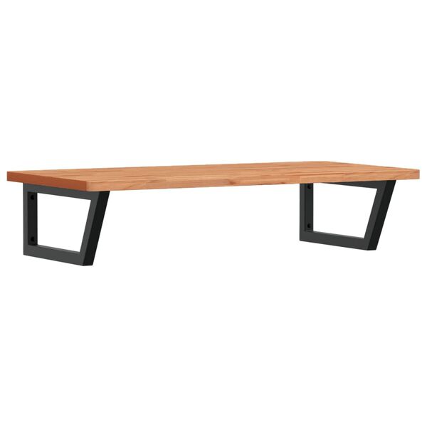 vidaXL Ripiano a Parete per Lavabo in Acciaio e Massello di Faggio