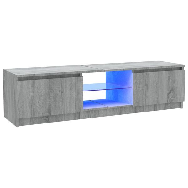 vidaXL Mobile Porta TV con Luci LED Grigio Sonoma 120x30x36 cm