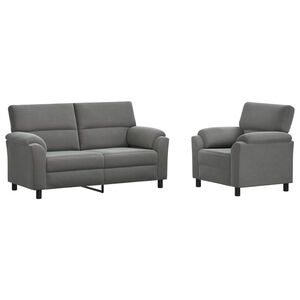 vidaXL Set di divani 2 pcs Grigio Scuro Velluto