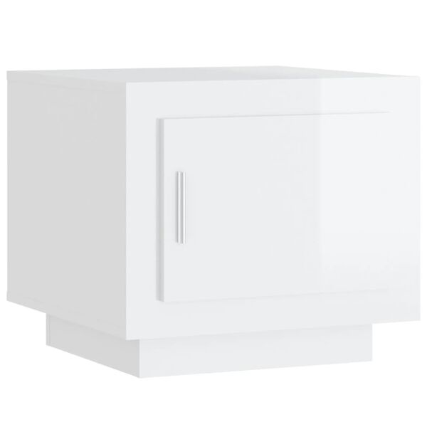 vidaXL Tavolino Salotto Bianco Lucido 51x50x45 cm in Legno Multistrato