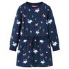 vidaXL Abito da Bambina a Maniche Lunghe Blu Marino 128