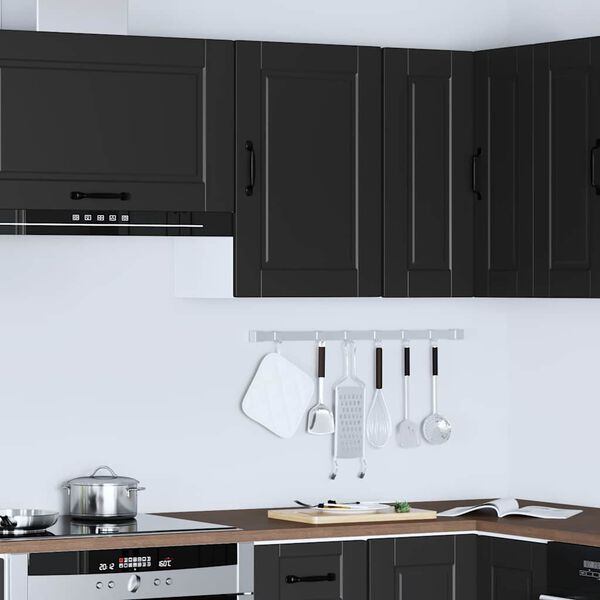 vidaXL Pensile da Cucina Porto Nero in Legno Multistrato