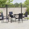 vidaXL Set da Pranzo per Giardino 5 pcs Nero
