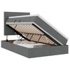 vidaXL Letto con contenitore LED e materasso Grigio Scuro 120 x 190 cm