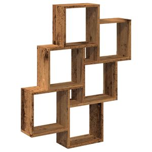vidaXL Mensola a Muro a Cubo Legno Antico 78x15x93cm Legno Multistrato