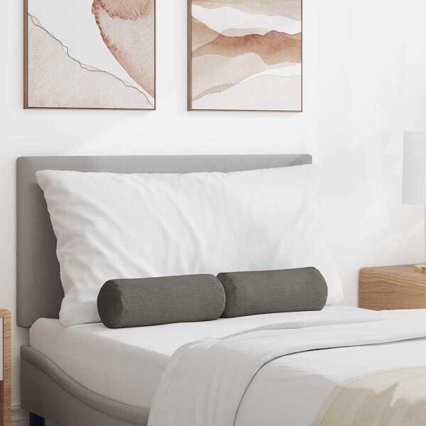 vidaXL Cuscini a rullo 2 pcs Grigio chiaro Ø 15 x 40 cm