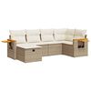vidaXL Set Divano da Giardino 6 pz con Cuscini Beige in Polyrattan