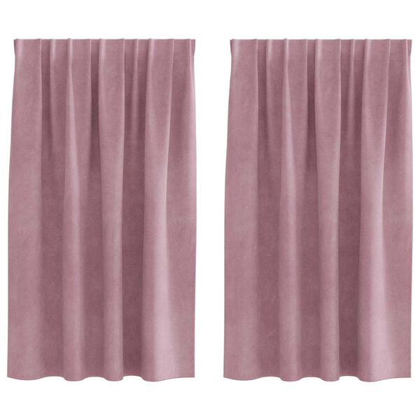 vidaXL Tende oscuranti 2 pcs Rosa scuro 140 x 140 cm Velluto