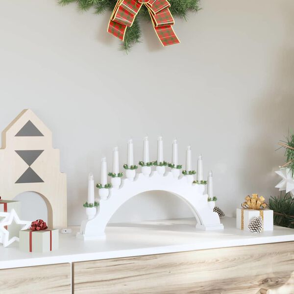 vidaXL Arco di Candele di Natale con 10 Candele LED Bianco