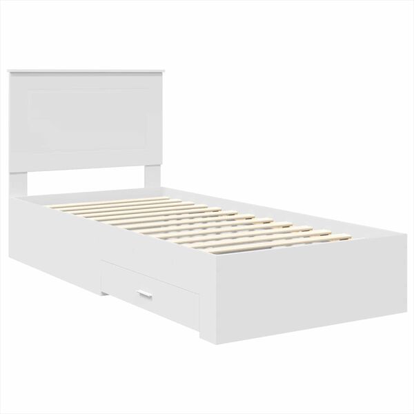 vidaXL Struttura del letto Bianco 90 x 190 cm Legno multistrato