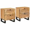 vidaXL Armadio da Notte con cassetto 2 pcs Naturale 40 x 33 x 46 cm