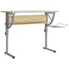 vidaXL Scrivania Sonoma e Grigio 110x53x(58-87) cm Multistrato Acciaio