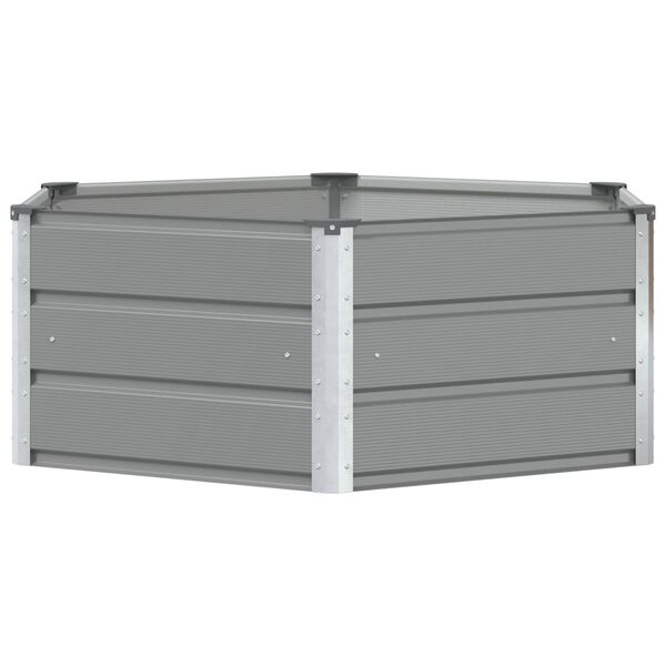 vidaXL Fioriera Grigio chiaro 129 x 129 x 45 cm Acciaio