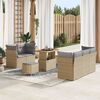 vidaXL Set Divano da Giardino con cuscino 8 pcs beige e grigio chiaro