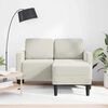 vidaXL Divano 2 Posti con Chaise longue a L Crema 125 cm Velluto