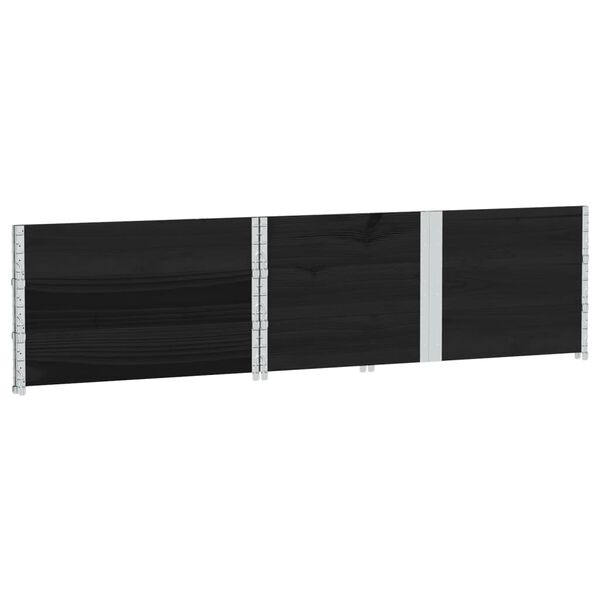 vidaXL Paretali per Pallet 3 pz Neri 150x100cm Legno Massello di Pino