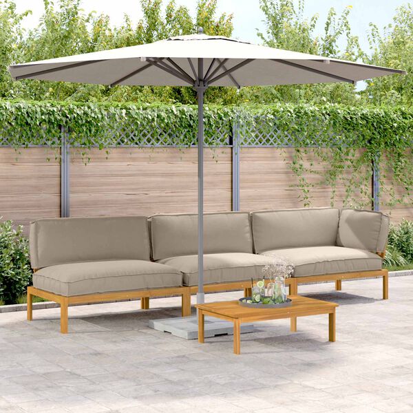 vidaXL Set di divani con cuscino 4 pcs Talpa Legno di Acacia Massello