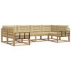 vidaXL Set di divani da esterno 6 pz Bianco e Beige