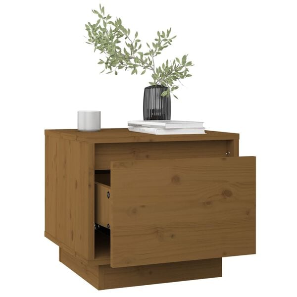 vidaXL Comodini 2 pz Ambrati 35x34x32 cm in Legno Massello di Pino