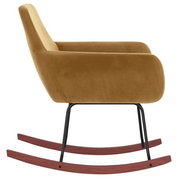 vidaXL Sedia a Dondolo Marrone in Velluto