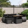 vidaXL Set Divani da Giardino con Cuscini 7pz Nero Polyrattan