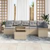 vidaXL Set Divano da Giardino con cuscino 7 pcs Beige polyrattan