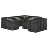 vidaXL Set Divani da Giardino su Pallet 10 pz Legno Pino Grigio Scuro