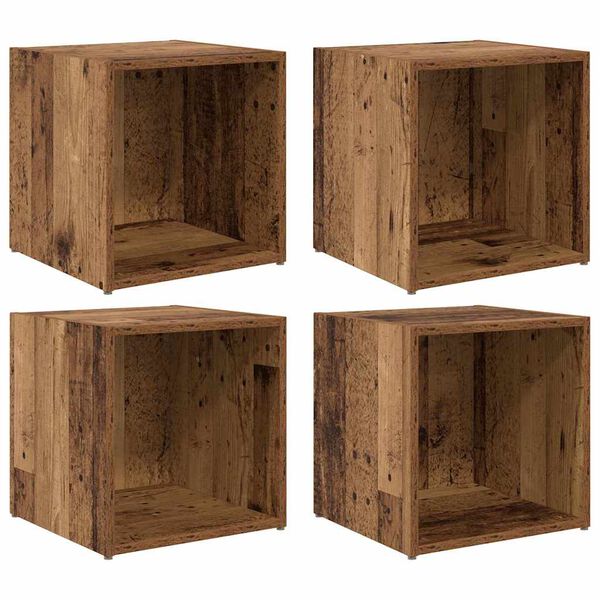 vidaXL Set mobile TV 4 pcs Legno vecchio 37 x 35 x 37,5 cm
