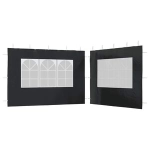 vidaXL Parete per Tendostruttura in PE 2pz con Finestra Antracite