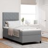 vidaXL Letto a molle con materasso Grigio chiaro 100 x 200 cm Tessuto