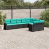 vidaXL Set Divani da Giardino 9 pz con Cuscini Nero in Polyrattan
