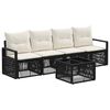 vidaXL Set Divano da Giardino 5 pz Nero polyrattan