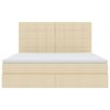vidaXL Letto con contenitore e LED Crema 180 x 200 cm Poliestere