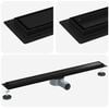 vidaXL Scarico doccia 2-in-1 con sifone a 360&deg; Nero 80 cm