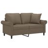 vidaXL Divano a 2 Posti con Cuscini Tortora 120 cm in Tessuto
