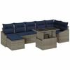 vidaXL Set Divano da Giardino con cuscino 8 pcs Grigio e Blu Navy