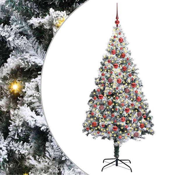 vidaXL Albero di Natale artificiale con 300 LED Bianco 180 cm